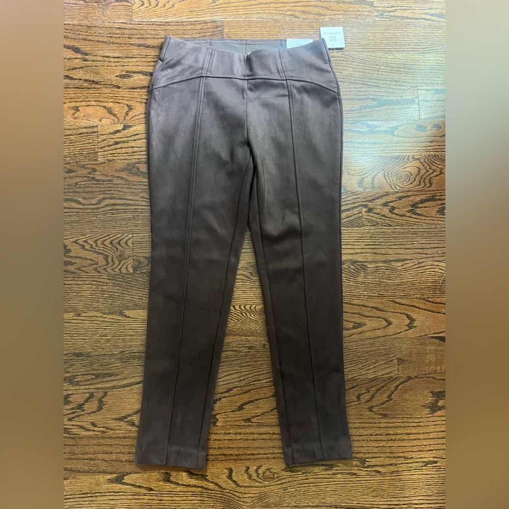 Rafaella comfort faux suede pants Sz. 6 p chocolate brown NWT